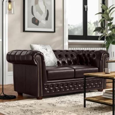 Design Sofa 2 Sitzer Couch Chesterfield Polster Sitz Garnitur Leder Textil Neu