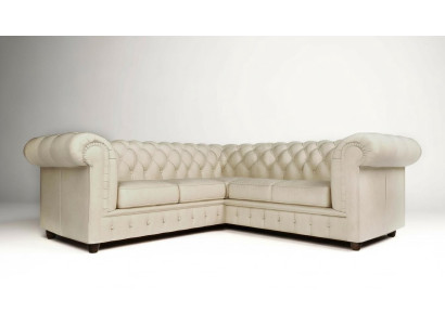 Chesterfield Ecksofa L-Form Stoff Design Couch Polster Sitz Sofa Textil