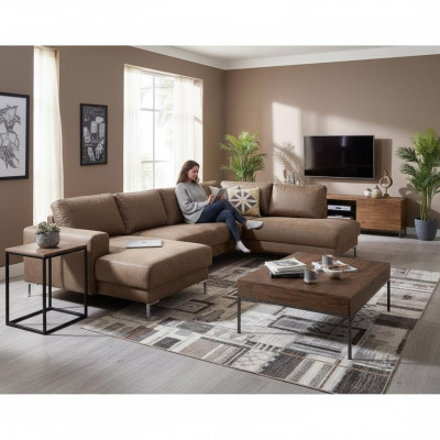 Ecke Ecksofa U-Form Wohnlandschaft Sofa Couch Polster Garnitur Vintage