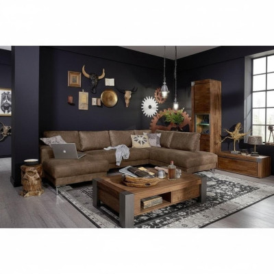 Ecke Ecksofa U-Form Wohnlandschaft Sofa Couch Polster Garnitur Vintage