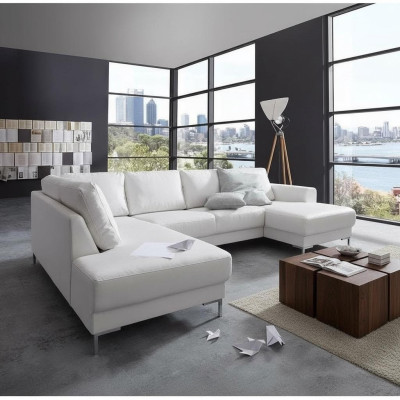 Sofa Couch Polster Garnitur Wohnlandschaft Design Ecksofa Leder U Form