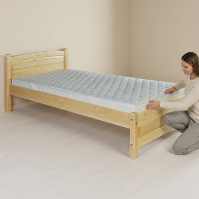 Massivholzbett Kiefer Holz Bettgestell 100x200 Vollholz Gästebett Handarbeit Neu
