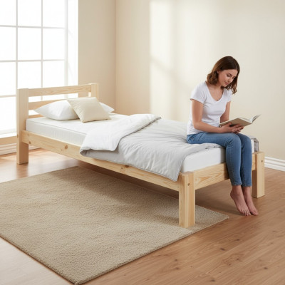 Bett Einzelbett Kieferbett Kiefer Vollholz Holzbett 100x200 Bettgestell Holz Neu