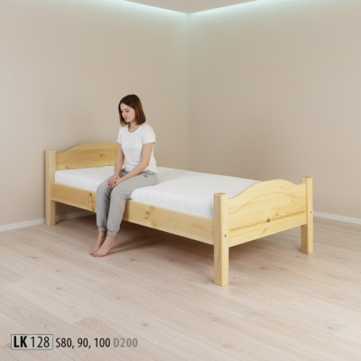 Einzelbett Jugendbett Kieferbett Kiefer Vollholz Holzbett 100x200 Handarbeit Neu