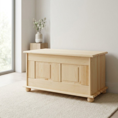 Deko Box Vollholz Möbel Holz Möbel Handarbeit Schatule Truhe Echtholz 86x45cm