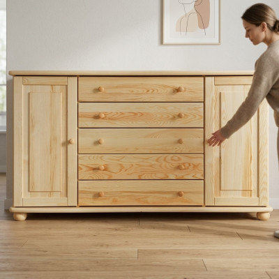 Massive Kommode Anrichte Schrank Möbel Kommoden Echtholz Schränke Neu Sideboard