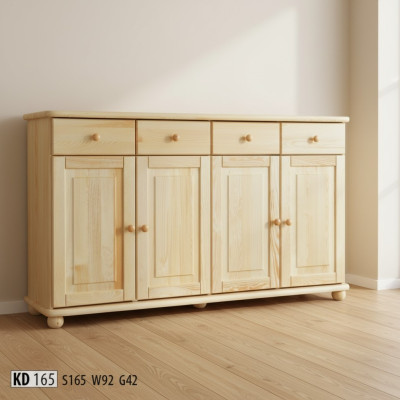 Kommode 165cm Sideboard Schrank Anrichte holz Schrank Möbel Kommoden Massivholz