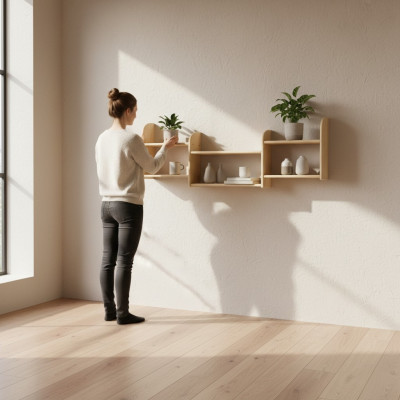 Bücherregal 150 * 19 * 47 cm Vollholz Kiefer massiv Büroregal Regal Echtes Holz