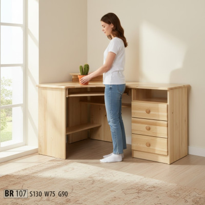 Schreibtisch Tisch Holz Schreibtisch Tische Ecktisch Computer Massiv Echtholz