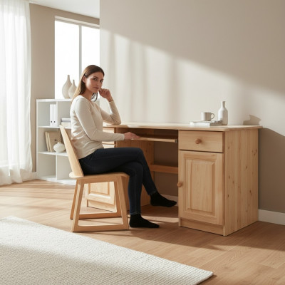 Schreibtisch Holztisch Bürotisch Tisch Büromöbel Massivholz Computertisch
