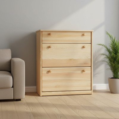 Schuhtruhe aus echtem Holz handgefertigte Schuhkipper Schuhtruhe aus 3 Schubladen