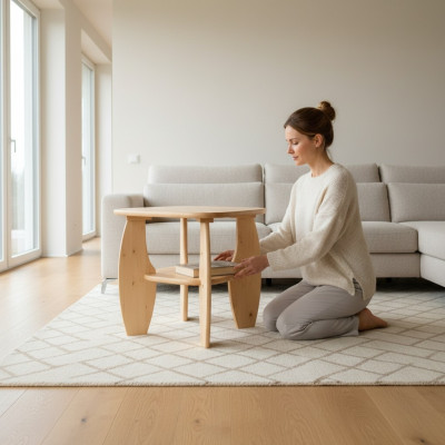 Couchtisch Sofa Wohnzimmer Tisch Tische Beistelltisch Handgefertigter Holztisch