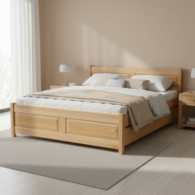Bett Holz Massive Schlafzimmer Betten 100x200 cm Einzelbett Massivmöbel 