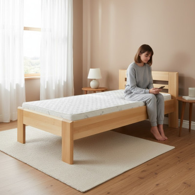 Holzbett Echtes Holz Bett Betten Schlafzimmer Hotel 100x200 Stil Massive Möbel