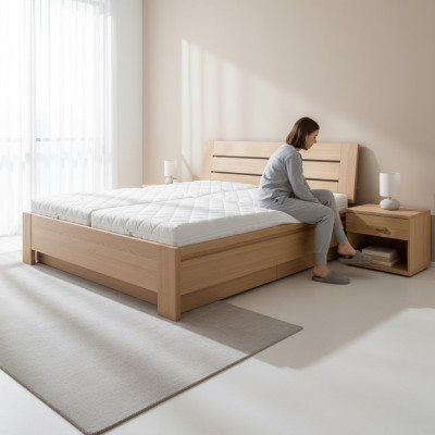 Holzbett Echtes Holz Bett Betten Schlafzimmer Hotel Landhaus Stil Massive Möbel