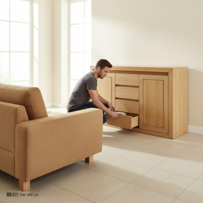 Designer Kommode Seite Low Board Kleiderschrank Regal für Wohnzimmer Massivholz