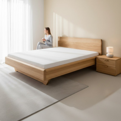 Design Massivholz Bett 180x200 Betten Eiche Holzbetten Schlafzimmer Bettgestell