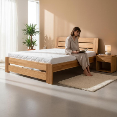 Schlafzimmer Holzbett Echtes Holz Bett Betten Hotel Landhaus Stil Massive Möbel