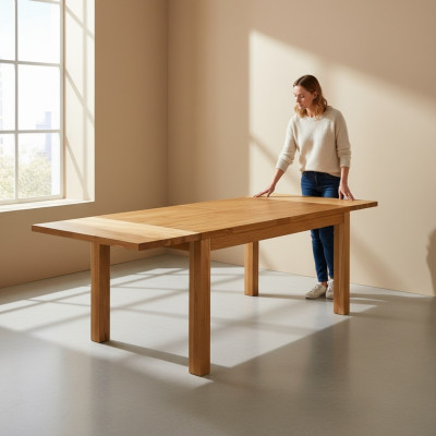 Echtes Holz Massiv Tisch 180x90cm Esszimmer Tische Eiche massivholztisch Möbel
