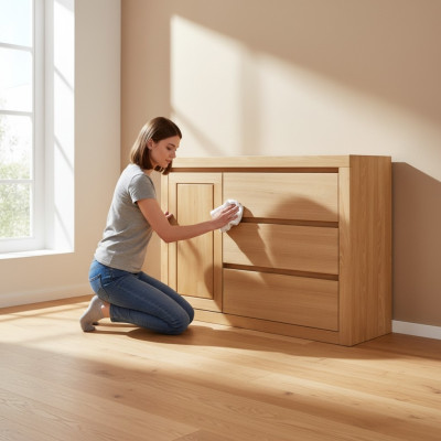 Landhaus Kommode Massivholz Schrank Schränke Echtes Holz Eiche 140x90cm Kommoden