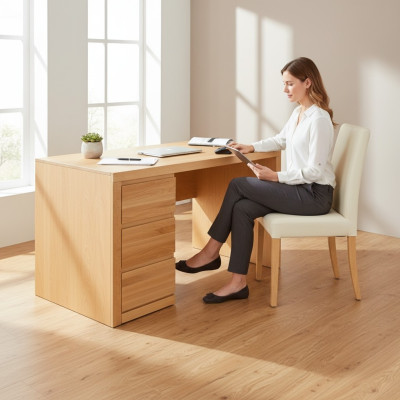 Tisch Schreibtisch Bürotisch Arbeitstisch Holz Echtholz Eiche Tische Massivholz
