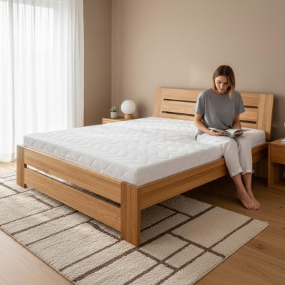 Bett Holzbett Echtes Holz Betten Schlafzimmer Hotel Design Stil Massive Möbel