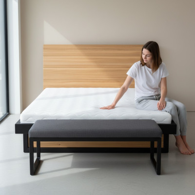 Bett Doppelbett Eiche Ehebett Holzbett 120x200 Bettgestell Massive Möbel Betten
