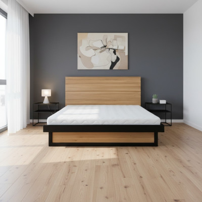 Bett Doppelbett Eiche Ehebett Holzbett 120x200 Bettgestell Massive Möbel Betten
