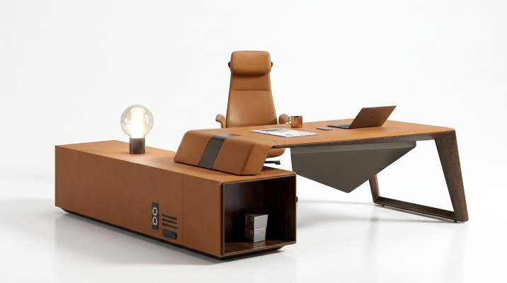 Designer Büro Arbeit Zimmer Set Sessel Eckschreibtisch Komplett Set