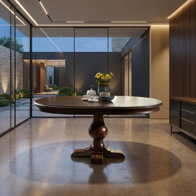 Runder Esszimmer Rund Tisch Tische Runde Holz Ess Wohn Zimmer Holz