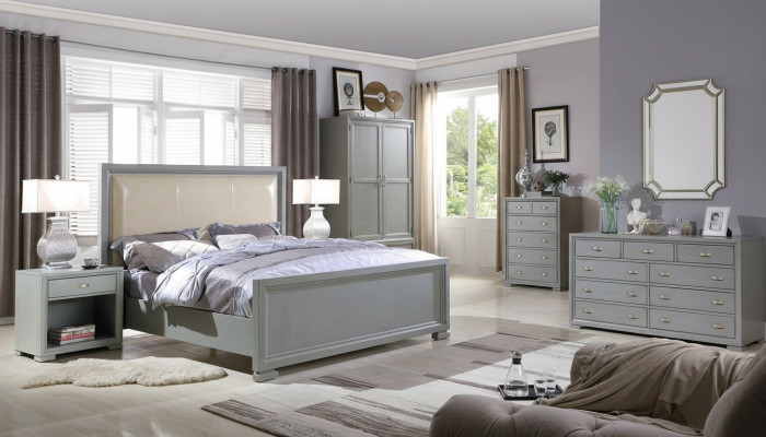Bett Nachttisch Kommode 6 tlg. Schlafzimmer Set Design Moderne Luxus