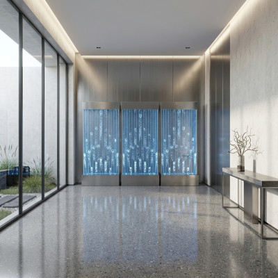 Wasser Wände Moderne Trennwand LED Wasserwand Beleuchtete Wand