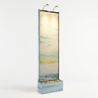 Trennwand Wasserwand Säule Wände Waterwall LED 60x210cm Wasserwände