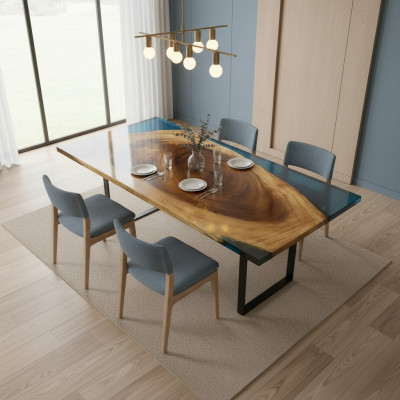 Couchtisch River Table Epoxidharz Massiv Tische 121x61 Flusstisch Echtes