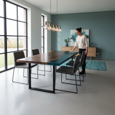 Couchtisch River Table Echtes Holz Flusstisch Massiv Epoxidharz Tische