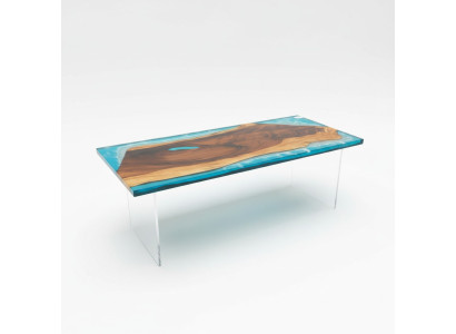 Flusstisch Esstisch River Table Massiv Tische 202x81 Epoxidharz Meer