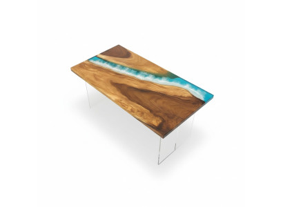 Tische Esstisch Design Tisch Moderne Meer Fluss Möbel 161x81 Epoxid