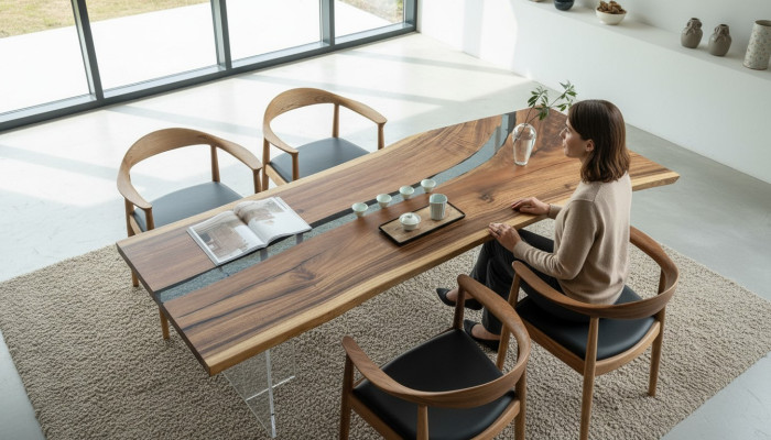 River Table Epoxidharz Couchtisch Massiv Tische 240x100 Flusstisch