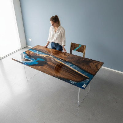 Esstisch River Table Tisch Holz Flusstisch 180x90 Massive Tische