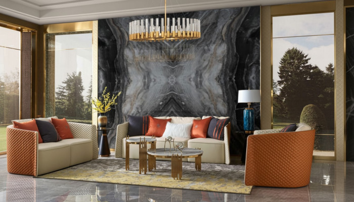 Ledersofa Sofa Couch Polster 5tlg. Wohnzimmer Set Garnitur Couchen Set