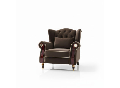 Edler Design Chesterfield Polster Sessel Fernseh Sitz Club Lounge Textil Luxus