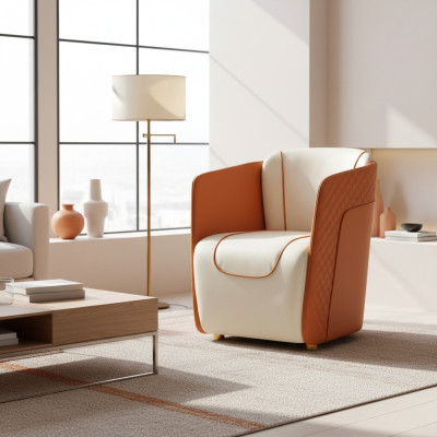 Sessel Design Couch Sofa Relax Leder Deko Lounge Club Polster Sitzer Luxus