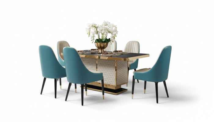 Esstisch 6x Stühle Stuhl Esszimmer Set Essgruppe Moderne Möbel Tisch
