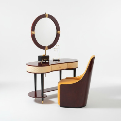 Schminktisch Spiegel Stuhl Komplett Set Kommode Schlafzimmer Modern