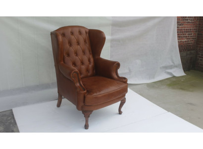 Chesterfield Leder Sessel Ohrensessel Vintage Clubsessel Chefsessel Ohrensessel