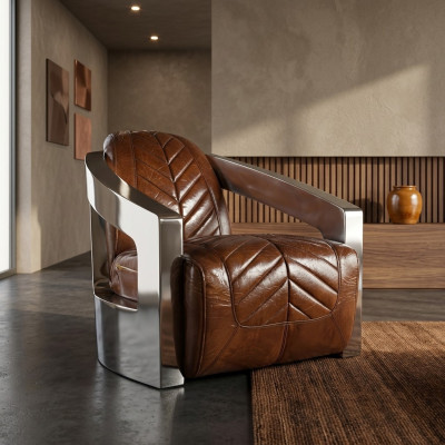 Vintage Retro Stuhl Leder Sessel Lounge Club Design Luxus Möbel Flugzeug