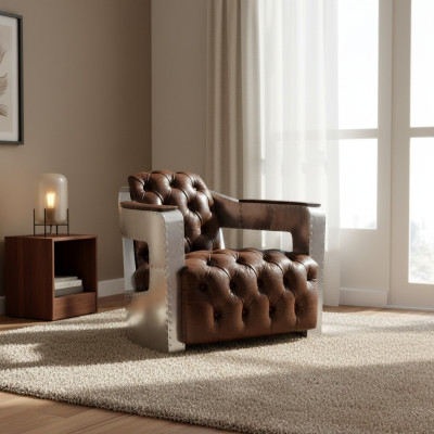 Schöner Vintage Chesterfield Ohrenbacken Sessel Clubsessel Flugzeug