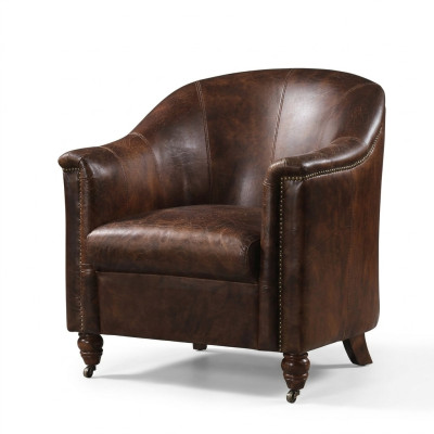 Clubsessel Vintage Leder Ledersessel Sessel Designsessel Echtleder Retro Sofa