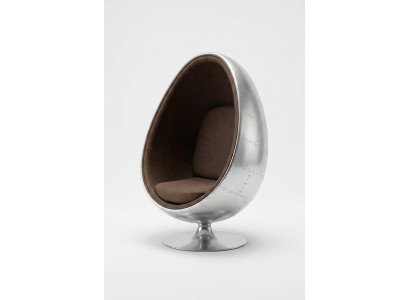 Design Retro Lounge Sessel Sitzer Egg Ball Silber Drehbar Aviator Space