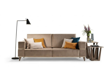 Sofa 3 Sitzer Couch Moderne Luxus Polster Sitz Sofas Textil Beige arredoclassic